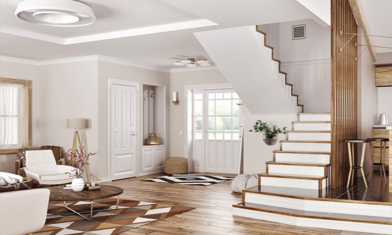 Transform Your Home: Dark Wood Stairs and Light Wood Floors