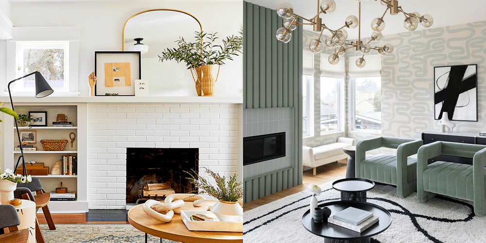 How to Master Fireplace Decor in a Tricky Living Room Layout